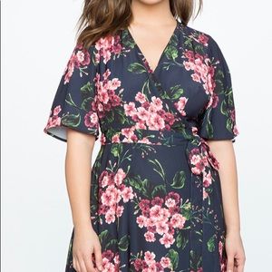 EUC Eloquii Floral Printed Wrap Dress